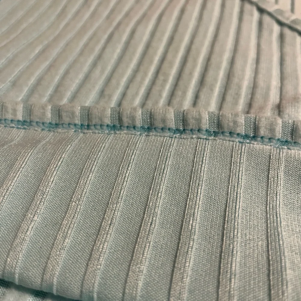 Light Blue Ribbed Wrap Top - Picture 5 of 6